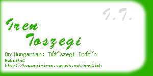 iren toszegi business card